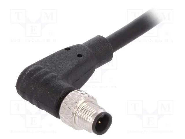 Conector: M5, Ficha, Macho, Fios, Pin: 3, 1a, Angulares, Ip67, 60v