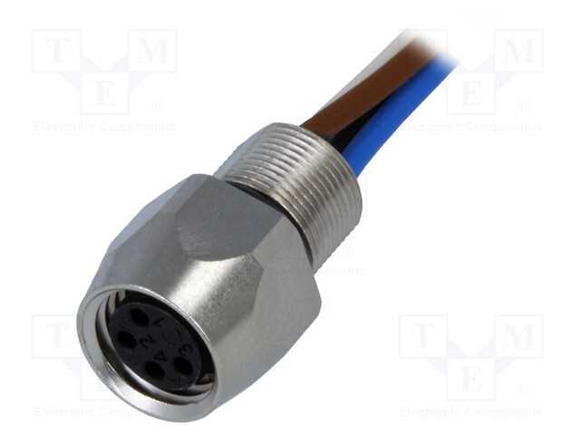 Conector: M8, fêmea, PIN: 4, simples, com cabo, t.