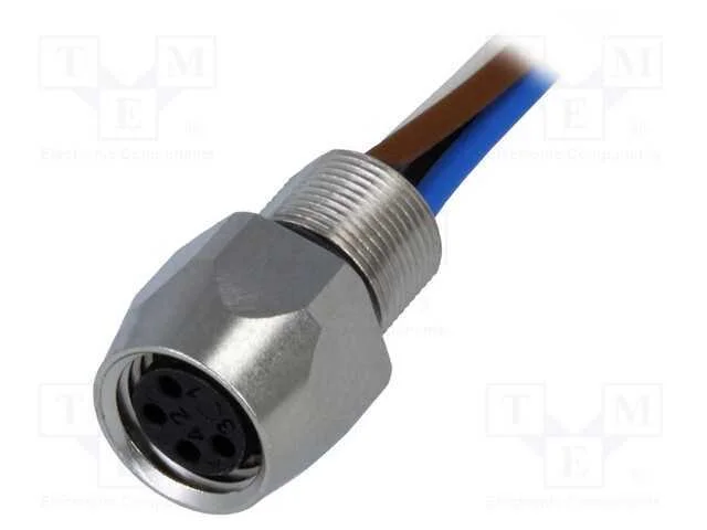 Conector: M8, Fêmea, Pin: 4, Simples, com Cabo, Tomada, 0,5m