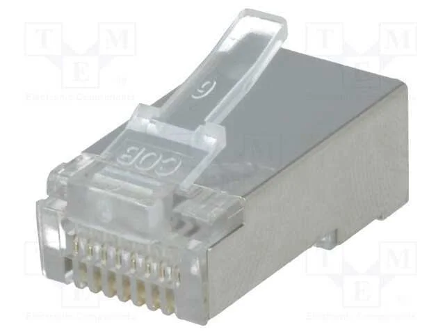Ficha, RJ45, PIN: 8, blindadas, dourado, Sistema:.
