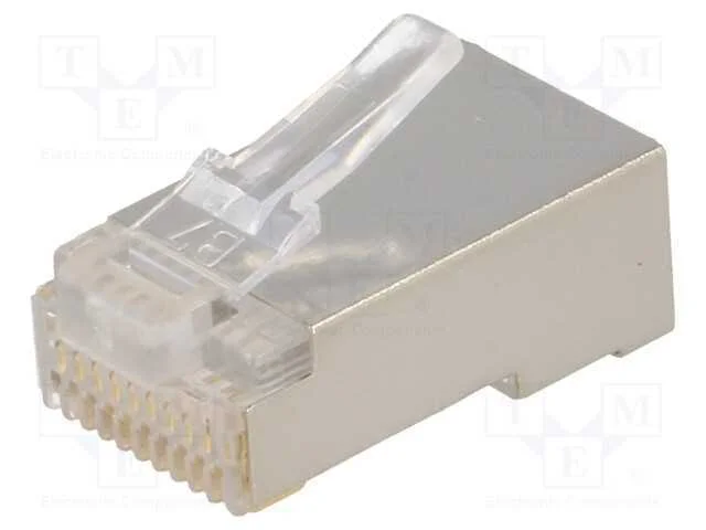 Ficha, RJ50, PIN: 10, blindadas, dourado, Sistema.