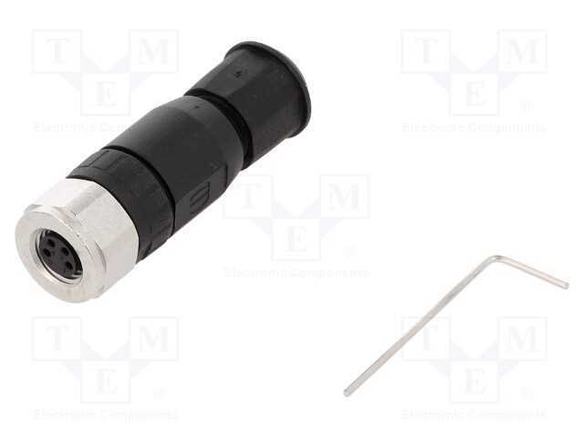 Conector: M8, fêmea, PIN: 4, simples, com cabo, f.