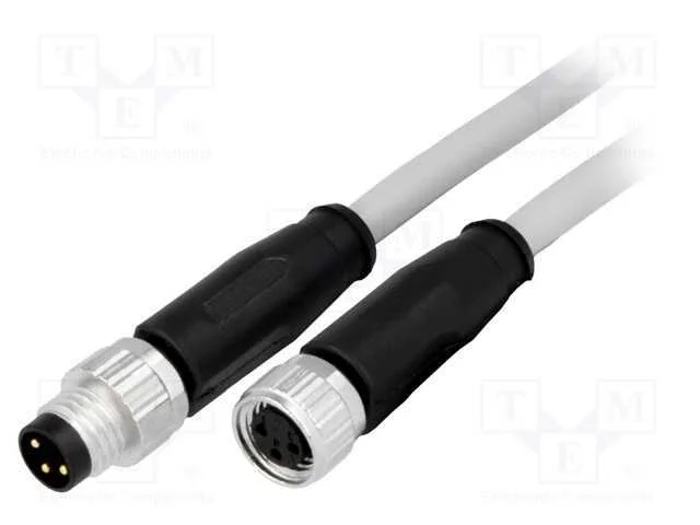 Cabo para Sensores/Automatização, M8-M8, Macho, Fêmea, Pin: 3