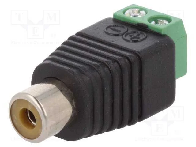 Passo: Adaptador, Mono, Bloco Terminal,Tomada Rca, Pin: 2