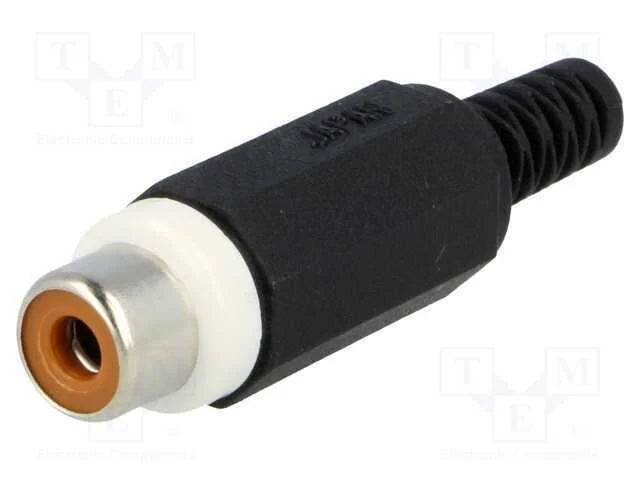 Ficha, Rca, Fêmea, com o Anel Protetor, Simples, Solda, Niquelado