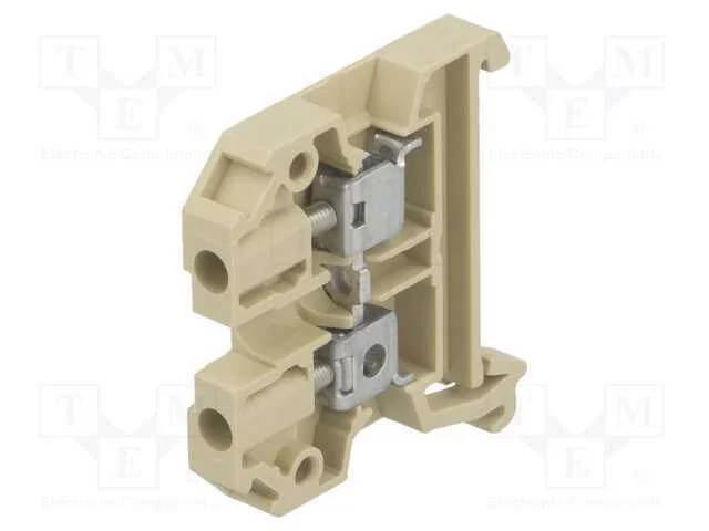 Conector: de Carril, 4mm2, Faixas: 1, Braçadeiras: 2, Bege, Ts35