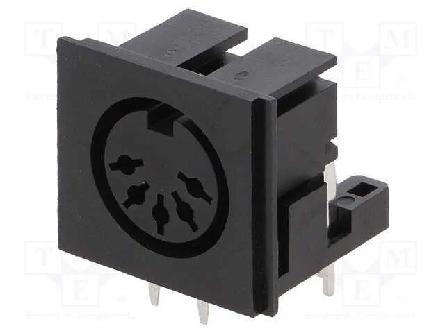 Tomada, Din, Fêmea, Pin: 5, Sistema: 180, Angulares 90, para Pcb