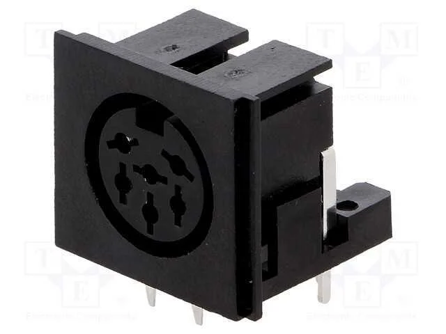 Tomada, Din, Fêmea, Pin: 6, Sistema: 240, Angulares 90, para Pcb