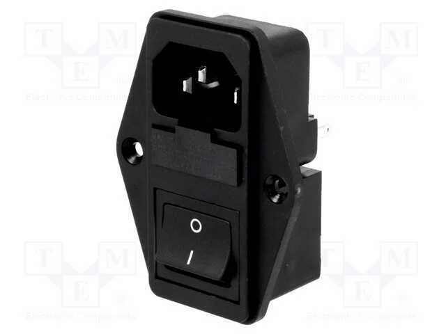 Conector: de alimentação, tomada, macho, 10A, 250.