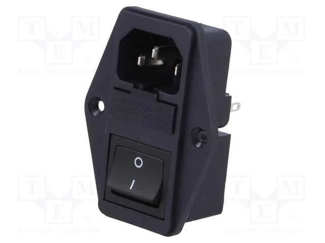 Conector: de alimentação, tomada, macho, 10A, 250.