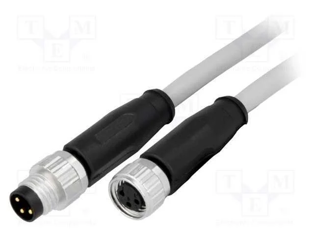 Cabo para Sensores/Automatização, M8-M8, Macho, Fêmea, Pin: 3