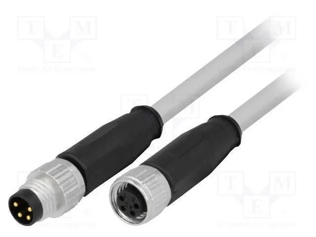 Cabo: Paras Sensores/Automatização, M8-M8, Macho, Fêmea, Pin: 4
