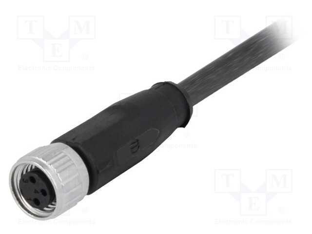 Conector: M8, fêmea, PIN: 3, simples, com cabo, f.