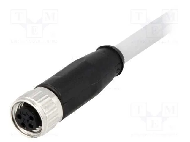 Conector: M8, Fêmea, Pin: 4, Simples, com Cabo, Ficha, 2m, Pvc