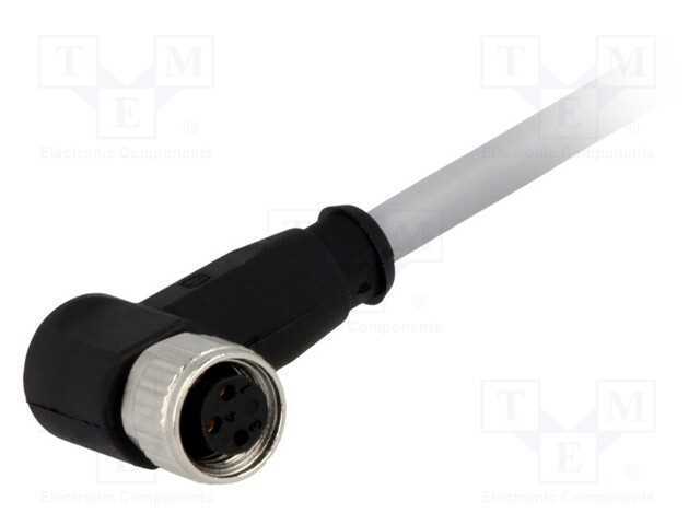 Conector: M8, fêmea, PIN: 3, angulares 90, com ca.