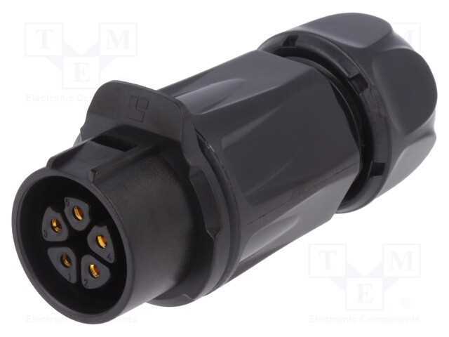 Conector: Redondos, Ficha, Tamanho 20, 02, Fêmea, Pin: 5, Ao Trinco