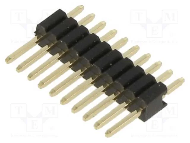 10 Pos. Male Sil Vertical Throughboard Conn.