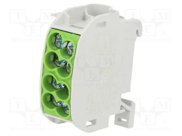 Conector: Bloco de Distribuição, 25mm2, Faixas: 1, Braçadeiras: 4