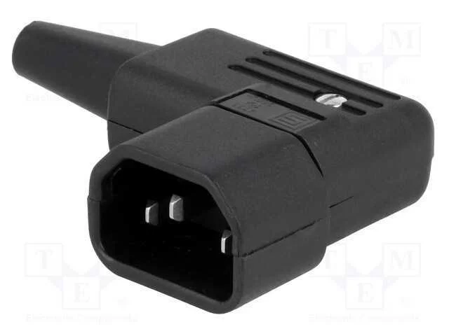 Conector: de alimentação, ficha, macho, 10A, 250V.