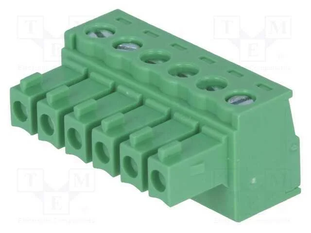 Bloco terminal separável, 3,81mm, faixas: 6, simp.