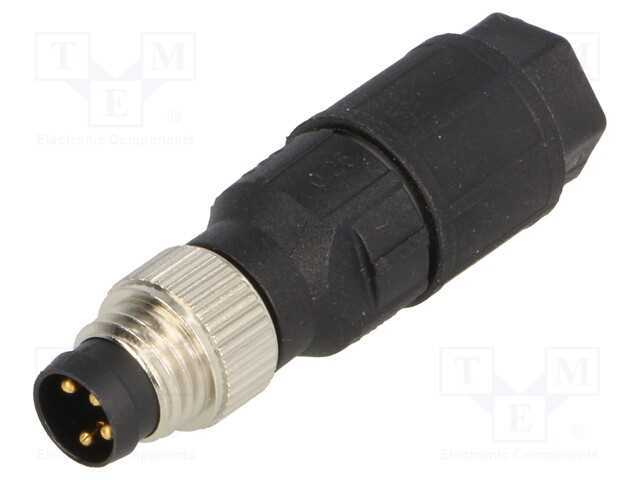 Conector: M8, macho, PIN: 4, simples, com cabo, f.