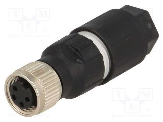 Conector: M8, fêmea, PIN: 4, simples, com cabo, f.