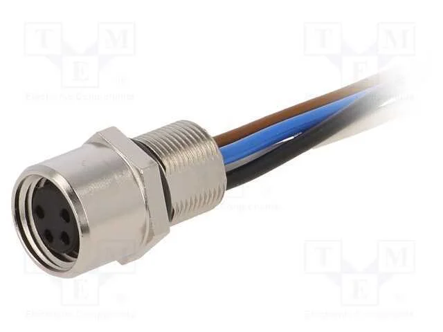 Conector: M8, Fêmea, Pin: 4, para Painel,Porca de Trás, Tomada