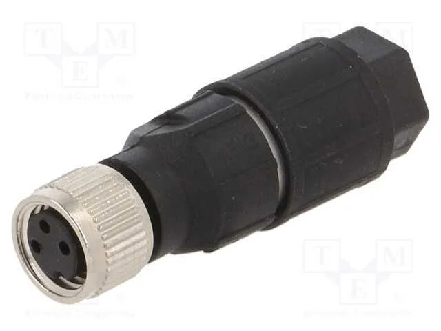 Conector: M8, Fêmea, Pin: 3, Simples, com Cabo, Ficha, Rosca Interna