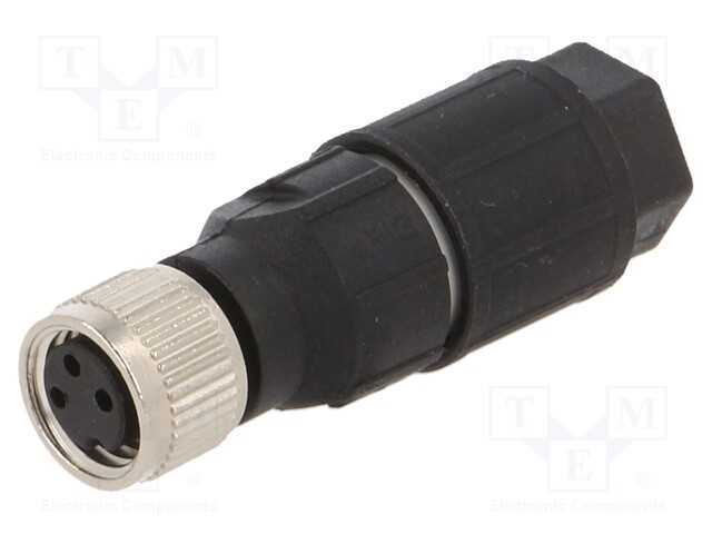 Conector: M8, fêmea, PIN: 3, simples, com cabo, f.