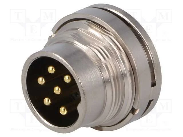 Conector: M16, tomada, macho, solda, para painel,.