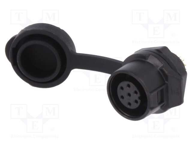 Conector: Redondos, Tomada, Tamanho 12, 02, Fêmea, Pin: 7, Ao Trinco