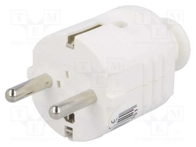 Conector: de Alimentação, Macho, Ficha, 2p+Pe, 230vac, 16a, Branca