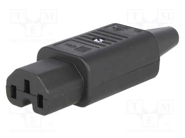 Conector: de alimentação, ficha, fêmea, 10A, 250V.