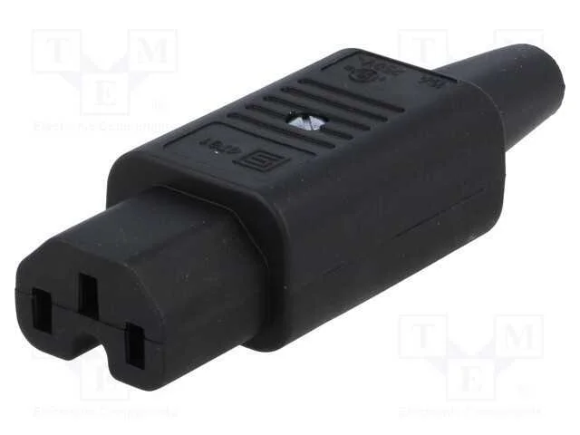 Conector: de alimentação, ficha, fêmea, 10A, 250V.