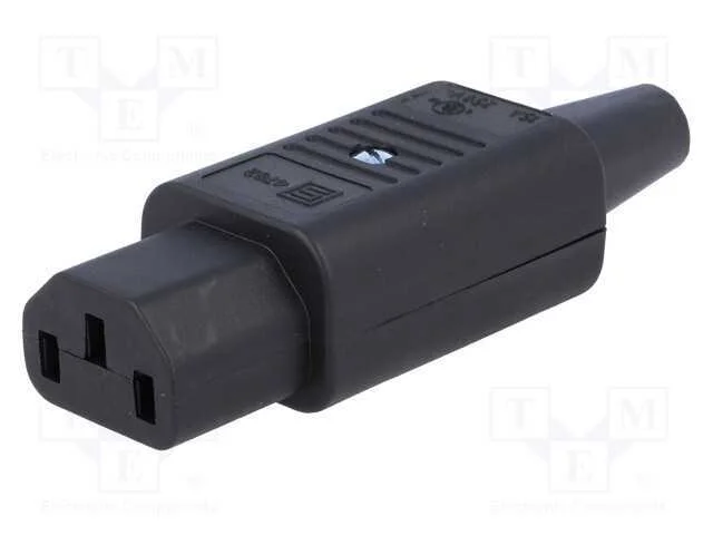 Conector: de alimentação, ficha, fêmea, 10A, 250V.