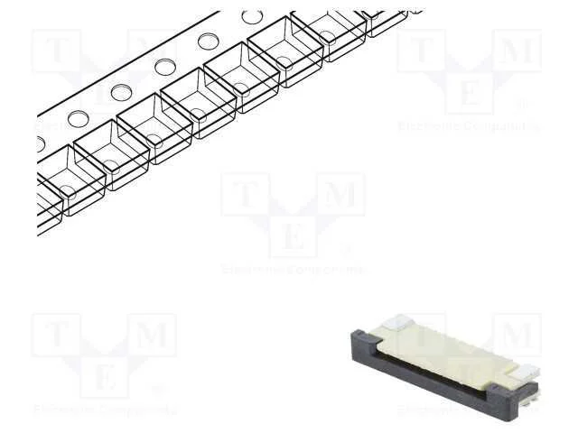 Conector: FFC/FPC, horizontais, PIN: 10, ZIF, SMT.