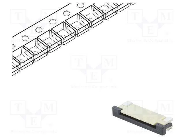Conector: FFC/FPC, horizontais, PIN: 10, ZIF, SMT.