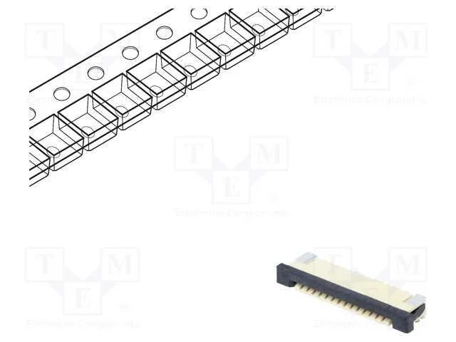 Conector: FFC/FPC, horizontais, PIN: 14, ZIF, SMT.