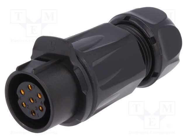 Conector: Redondos, Ficha, Tamanho 20, 02, Fêmea, Pin: 7, Ao Trinco