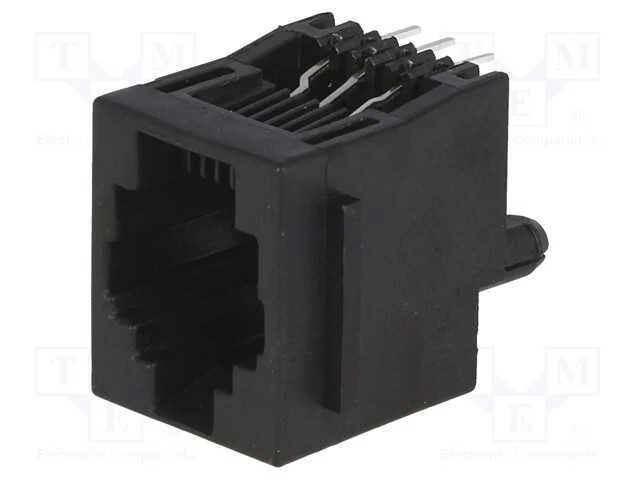 Tomada, Rj12, Pin: 6, com o Bloqueio Painel Stop, Poliéster, Tht
