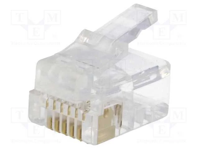 Ficha, RJ12, PIN: 6, Sistema: 6p6c, com cabo, IDC.