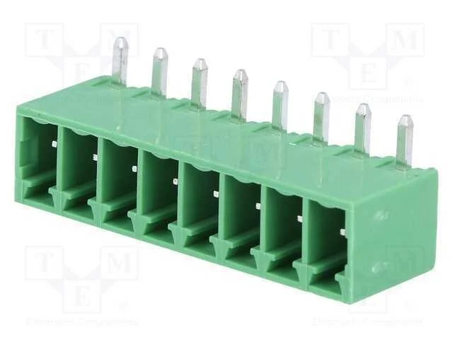 Bloco terminal separável, 3,5mm, faixas: 8, angul.
