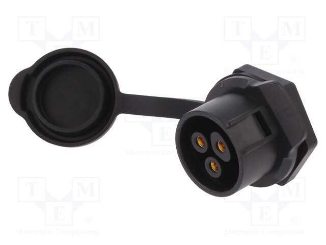 Conector: Redondos, Tomada, Tamanho 20, 02, Fêmea, Pin: 3, Ao Trinco