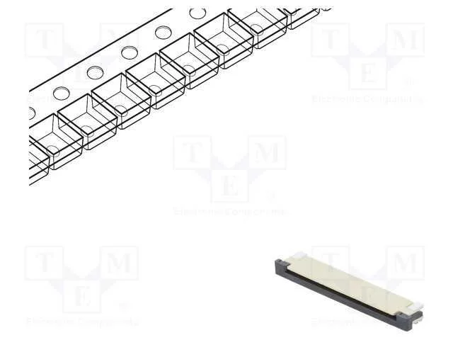 Conector: FFC/FPC, horizontais, PIN: 22, ZIF, SMT.