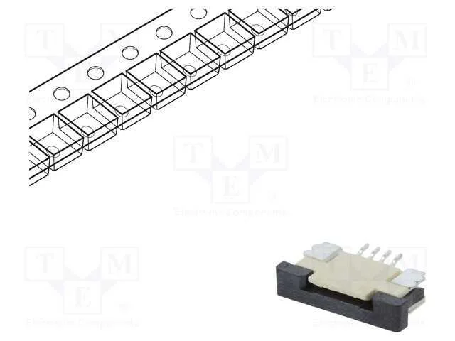 Conector: FFC/FPC, horizontais, PIN: 4, ZIF, SMT,.