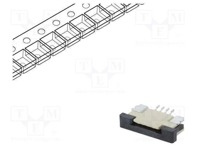 Conector: FFC/FPC, horizontais, PIN: 4, ZIF, SMT,.