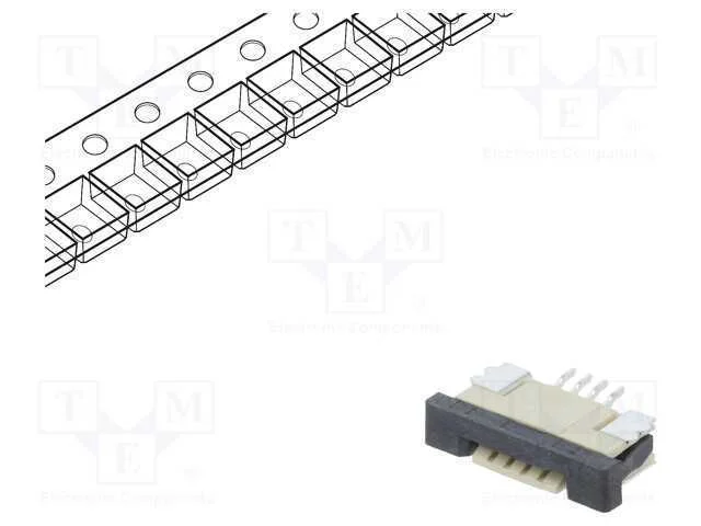 Conector: FFC/FPC, horizontais, PIN: 4, ZIF, SMT,.
