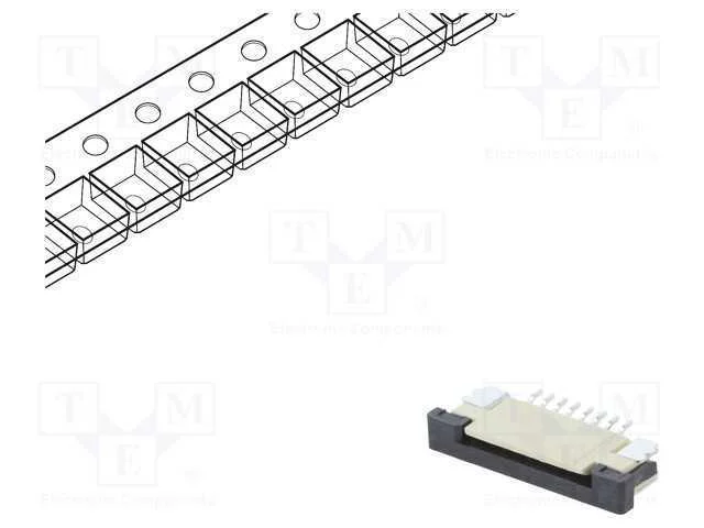 Conector: FFC/FPC, horizontais, PIN: 8, ZIF, SMT,.