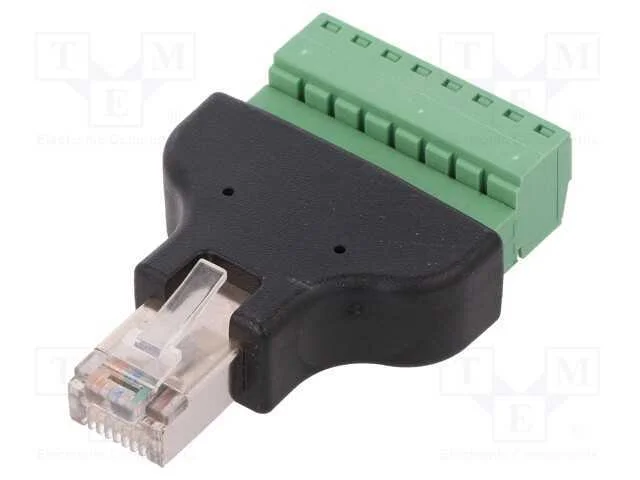 Adaptador, PIN: 8, bloco terminal,RJ45 ficha