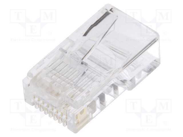 Ficha, RJ45, PIN: 8, Sistema: 8p8c, com cabo, IDC.